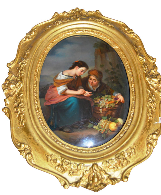 KPM Berlin Porcelain Plaque — The Little Fruit-Seller, 19th Century