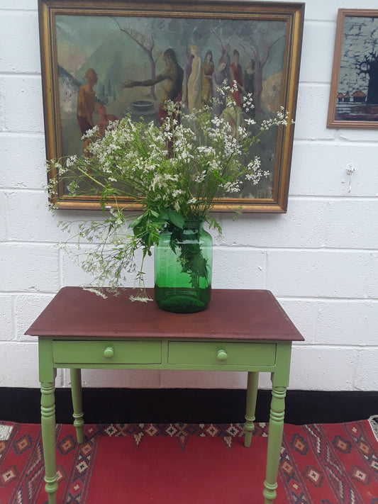 Painted Victorian Mahogany Console / Side Table with Drawers