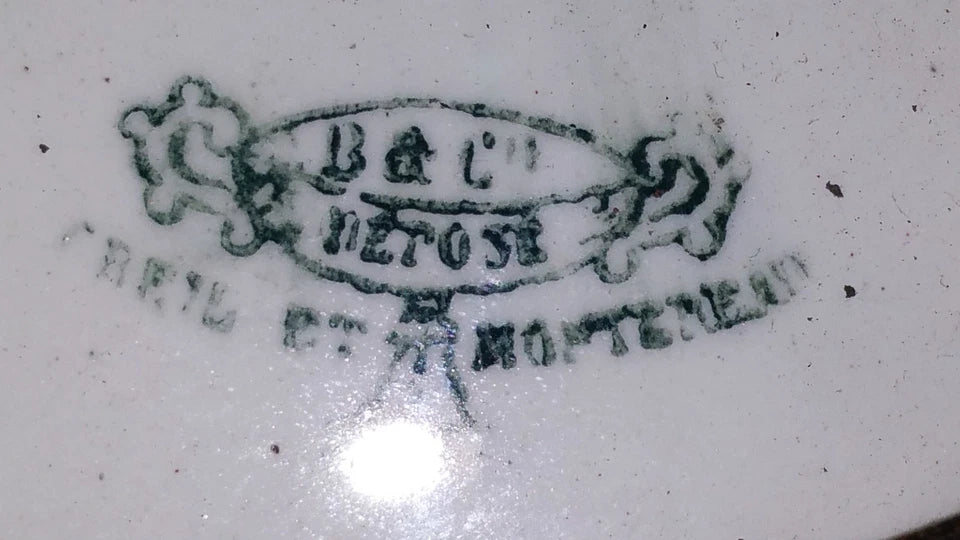 Antique French Creil et Montereau Plaque | Large Hand-Painted Christening Scene, c.1880