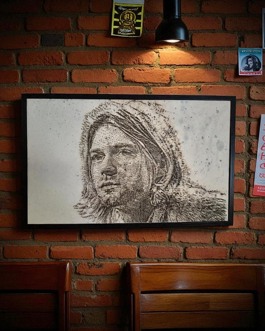 Rare collector’s art of Kurt Cobain created with galvanised steel pins