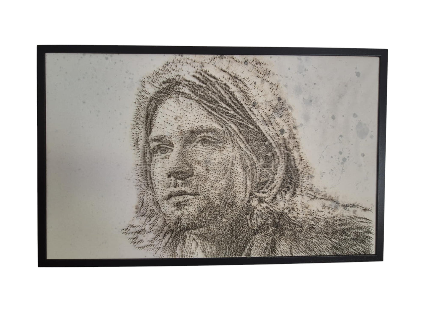 Kurt Cobain – Nirvana Portrait by George Wolberg | Steel Pin Art on Canvas