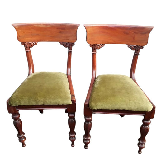 Antique William IV Mahogany Dining Chairs | English 19th Century Pair