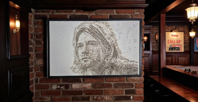 Kurt Cobain – Nirvana Portrait by George Wolberg | Steel Pin Art on Canvas