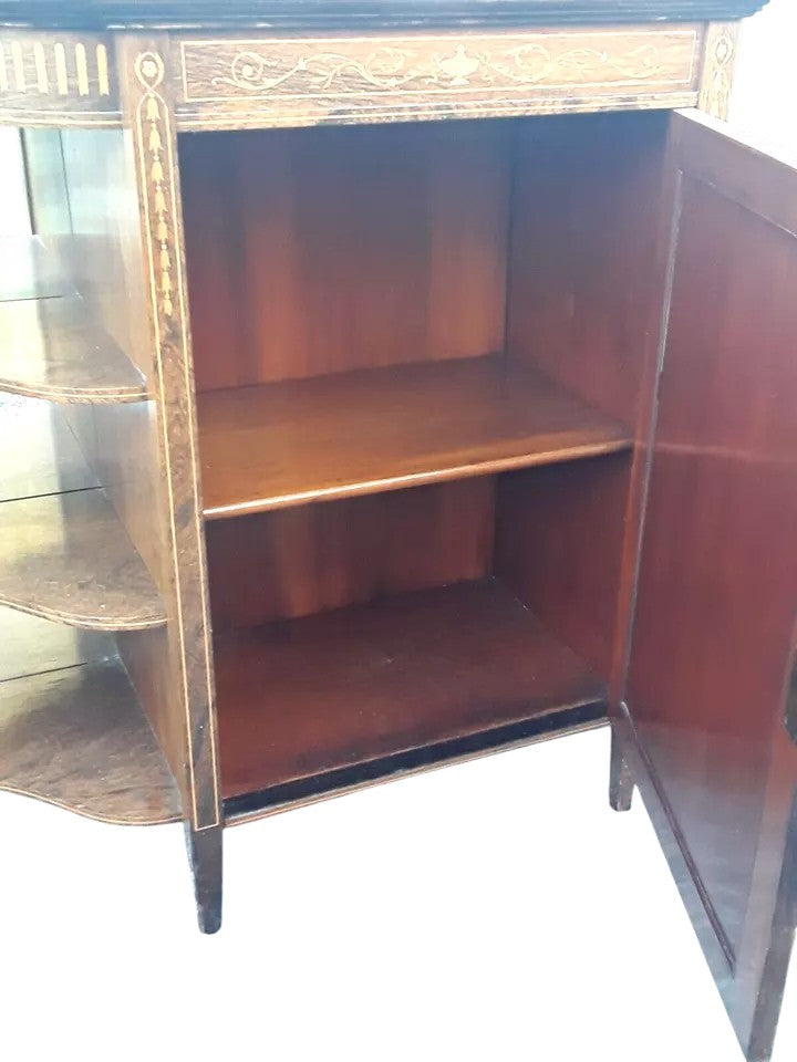 Edwardian Rosewood Credenza with Neoclassical Inlay – Antique Cabinet