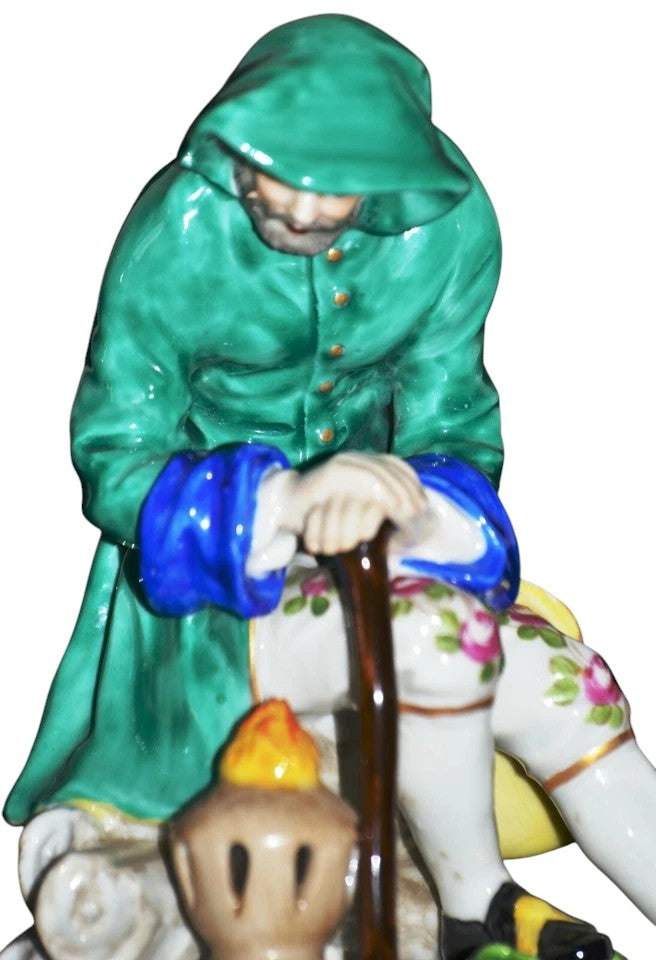 Dresden Porcelain Figure of a Hooded Traveller – 20th Century