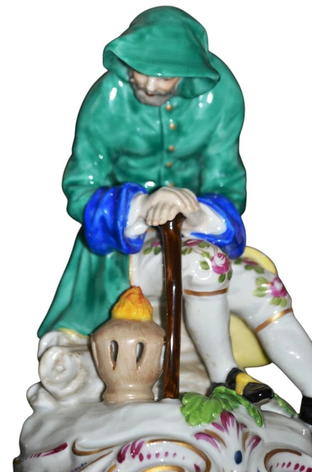 Dresden Porcelain Figure of a Hooded Traveller – 20th Century
