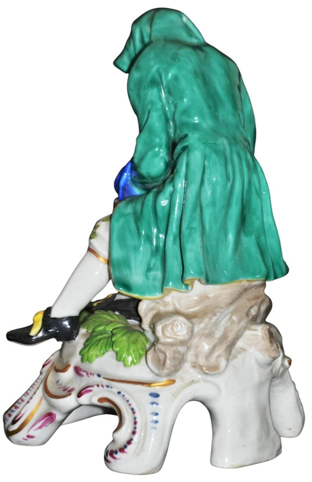 Dresden Porcelain Figure of a Hooded Traveller – 20th Century