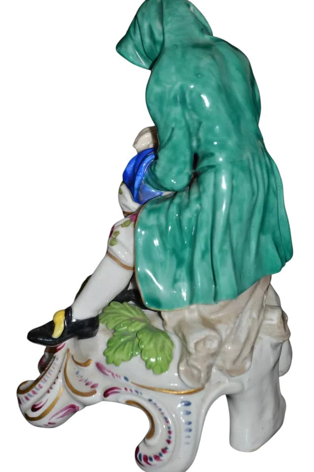 Dresden Porcelain Figure of a Hooded Traveller – 20th Century