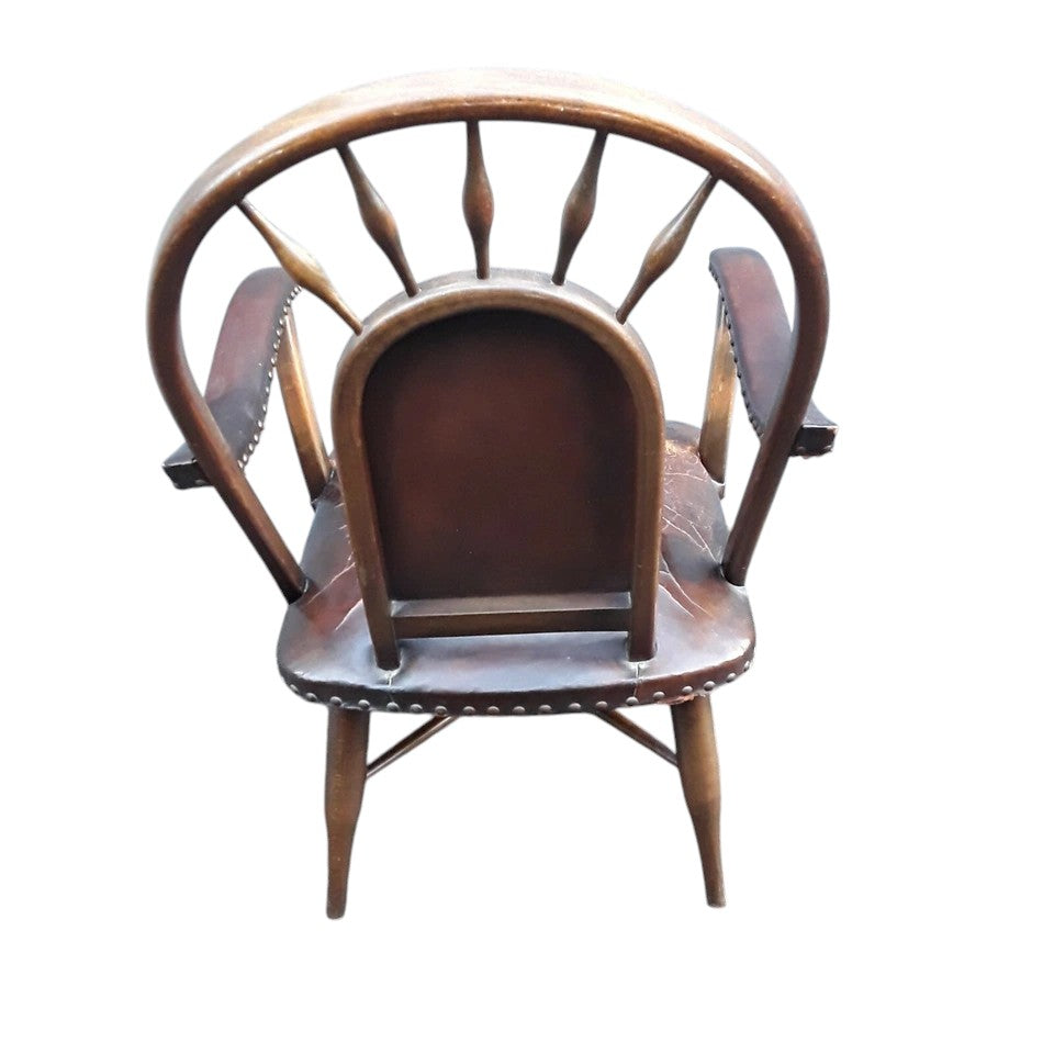 19th Century Spanish Armchair | Rare Antique Hardwood & Leather