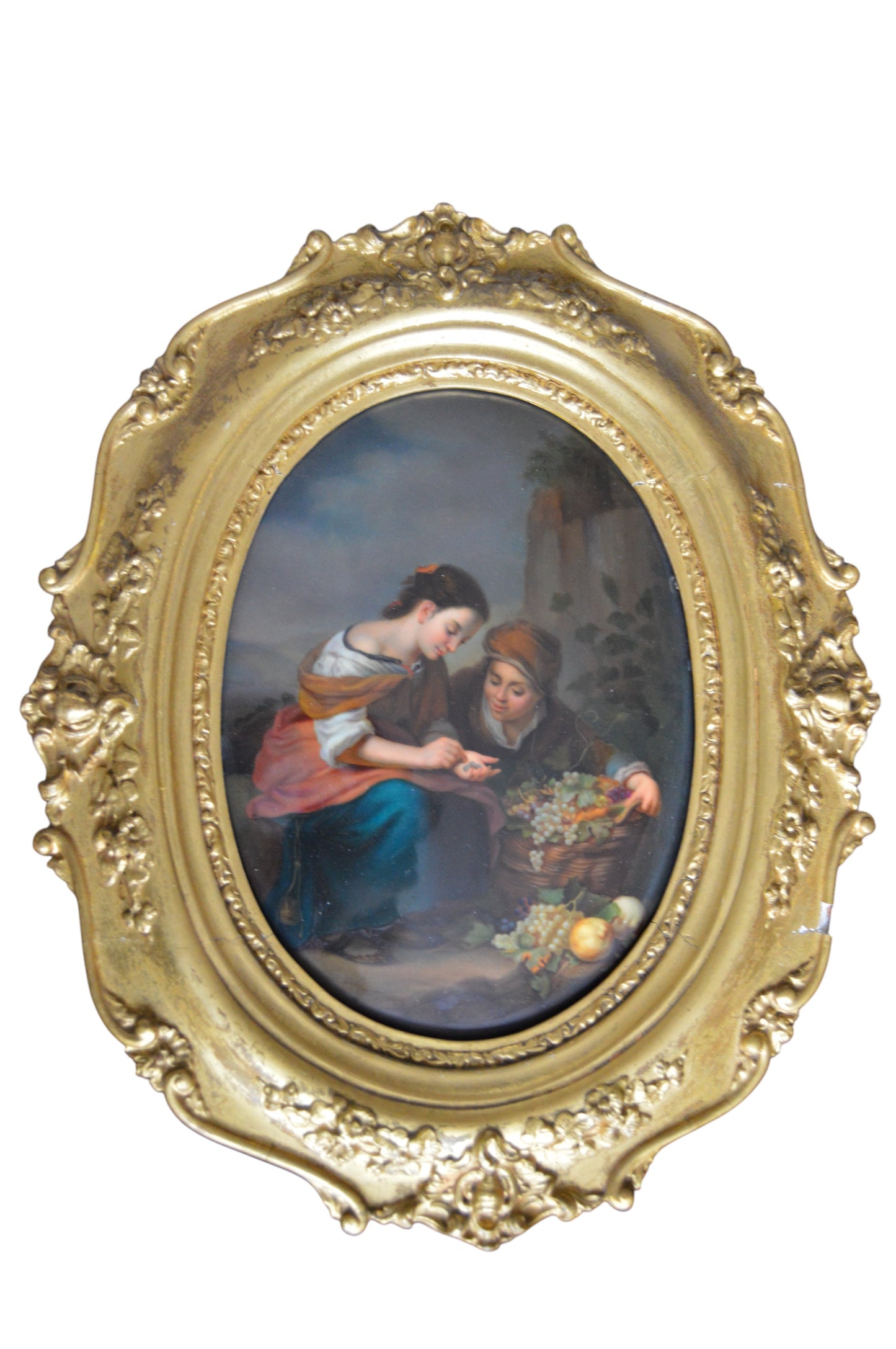 KPM Berlin Porcelain Plaque — The Little Fruit-Seller, 19th Century
