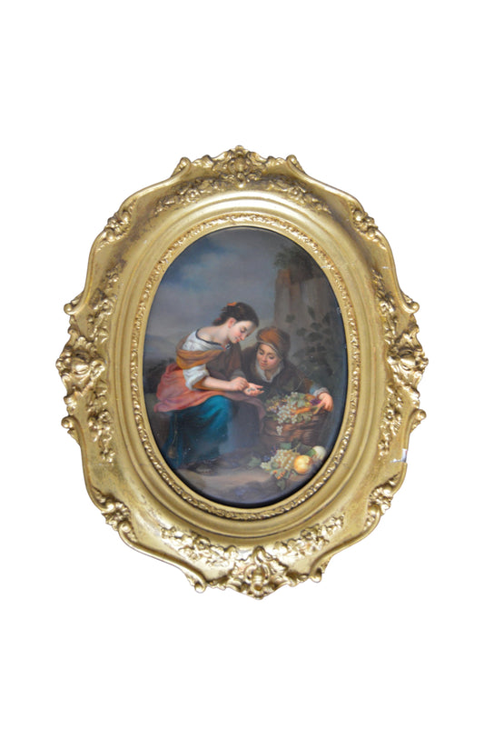 KPM Berlin Porcelain Plaque — The Little Fruit-Seller, 19th Century