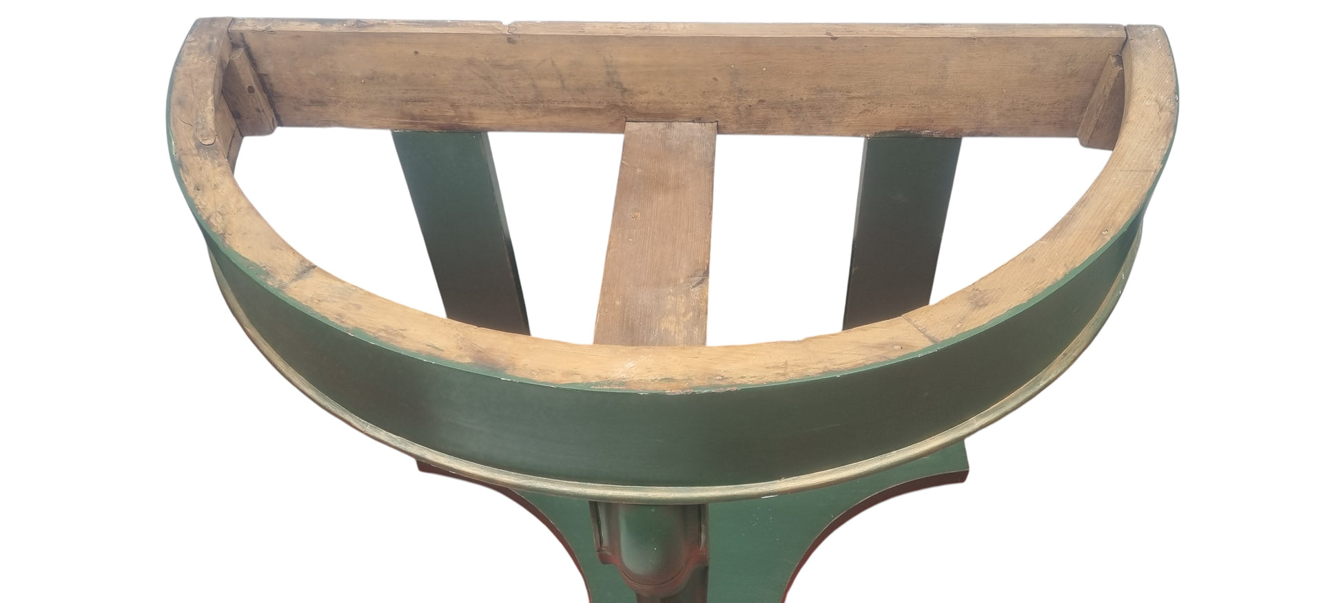 Victorian mahogany demi-lune console table with white and grey veined marble top