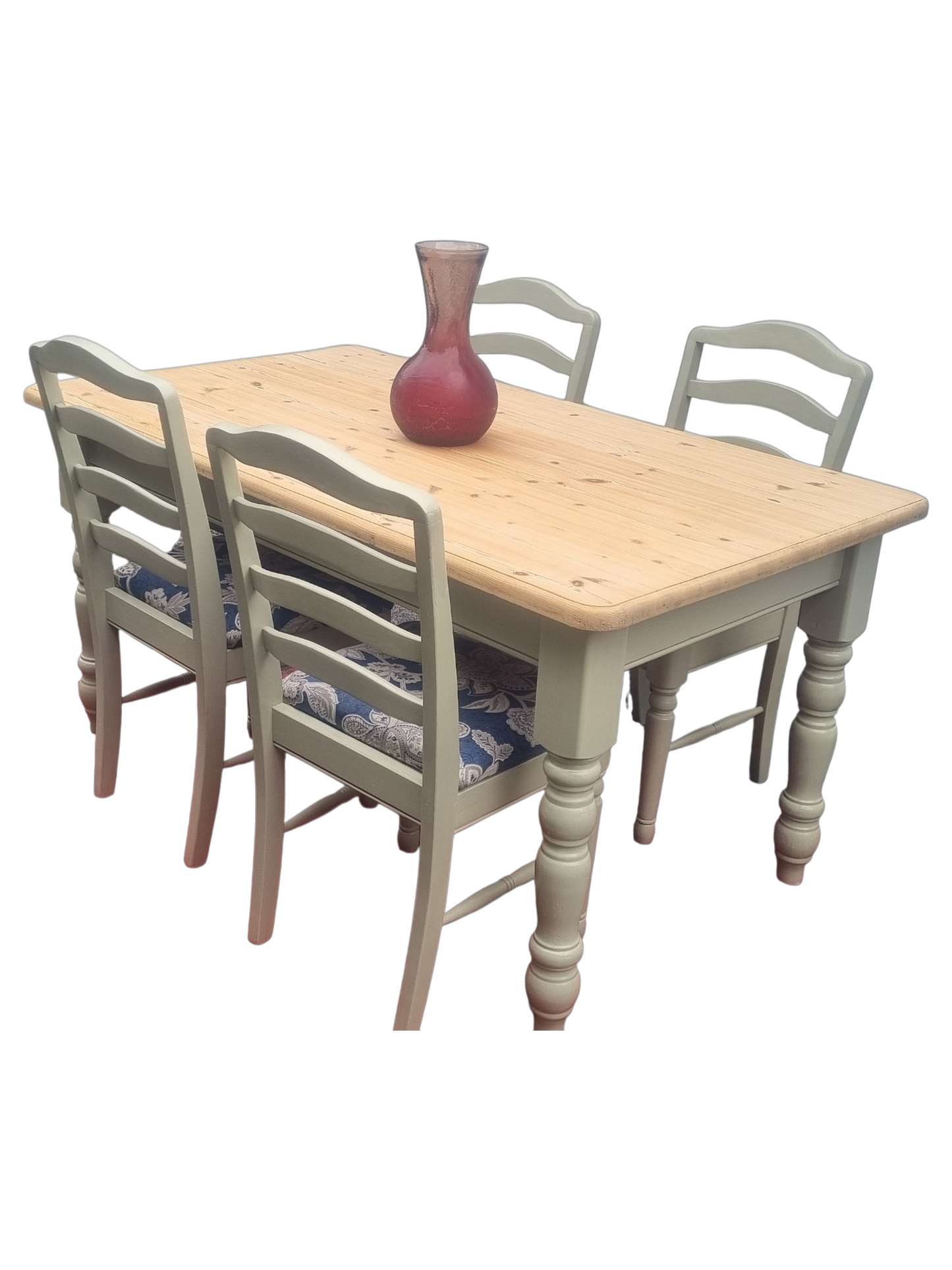 Charming Farmhouse Dining Set – Solid Pine with French Grey Finish