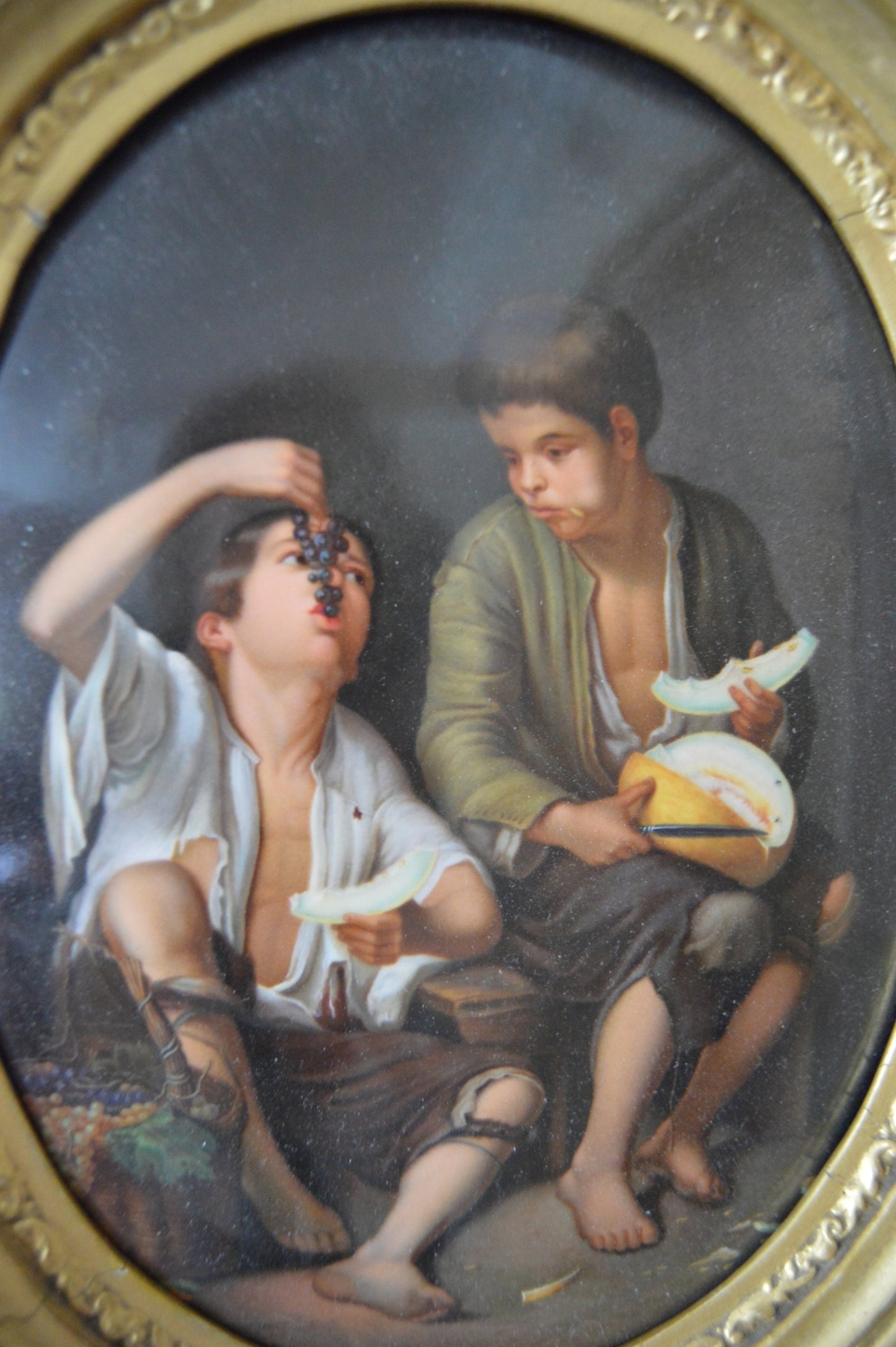 KPM / Meissen Porcelain Plaque — The Grape and Melon Eaters, 19th Century