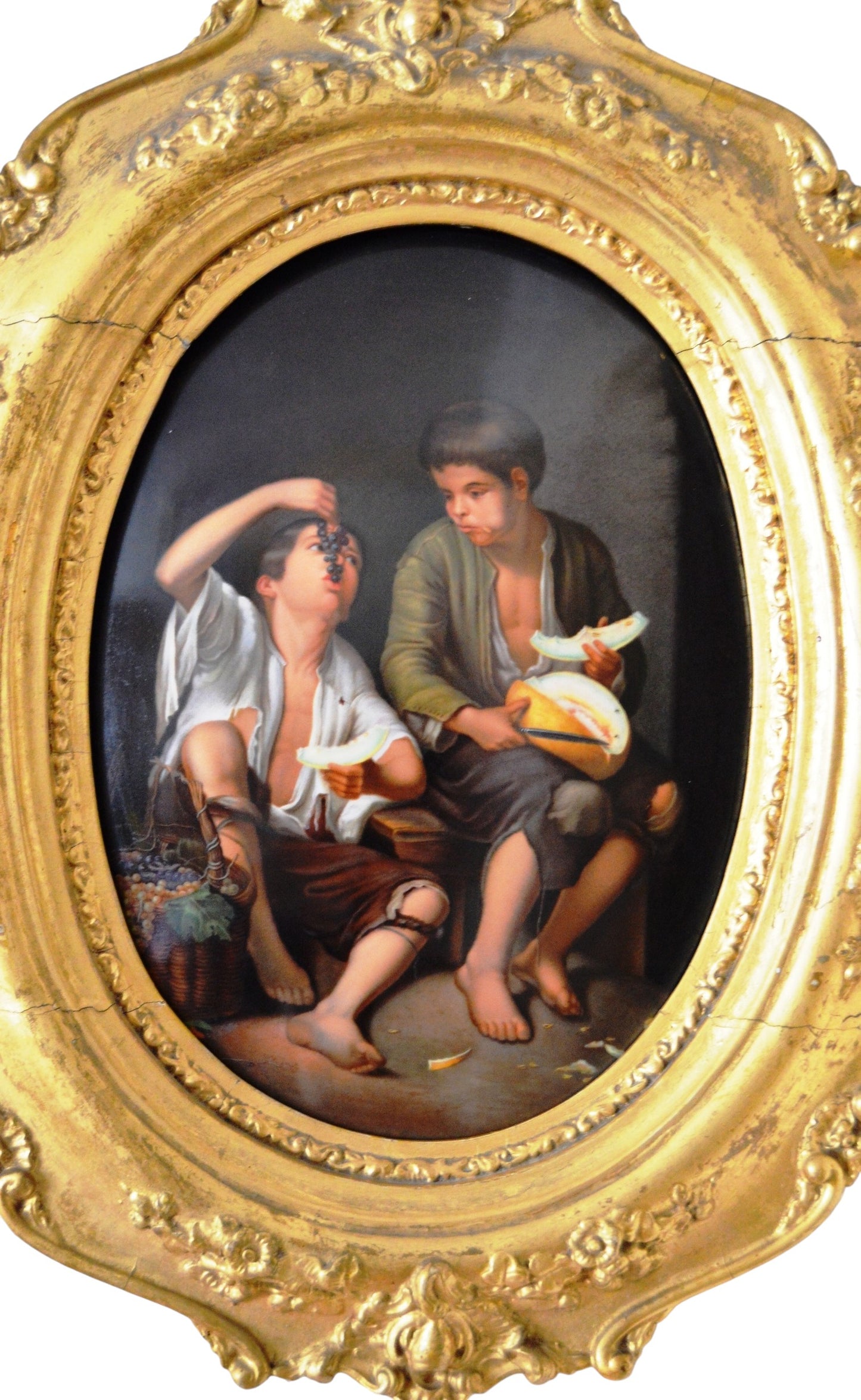 KPM / Meissen Porcelain Plaque — The Grape and Melon Eaters, 19th Century