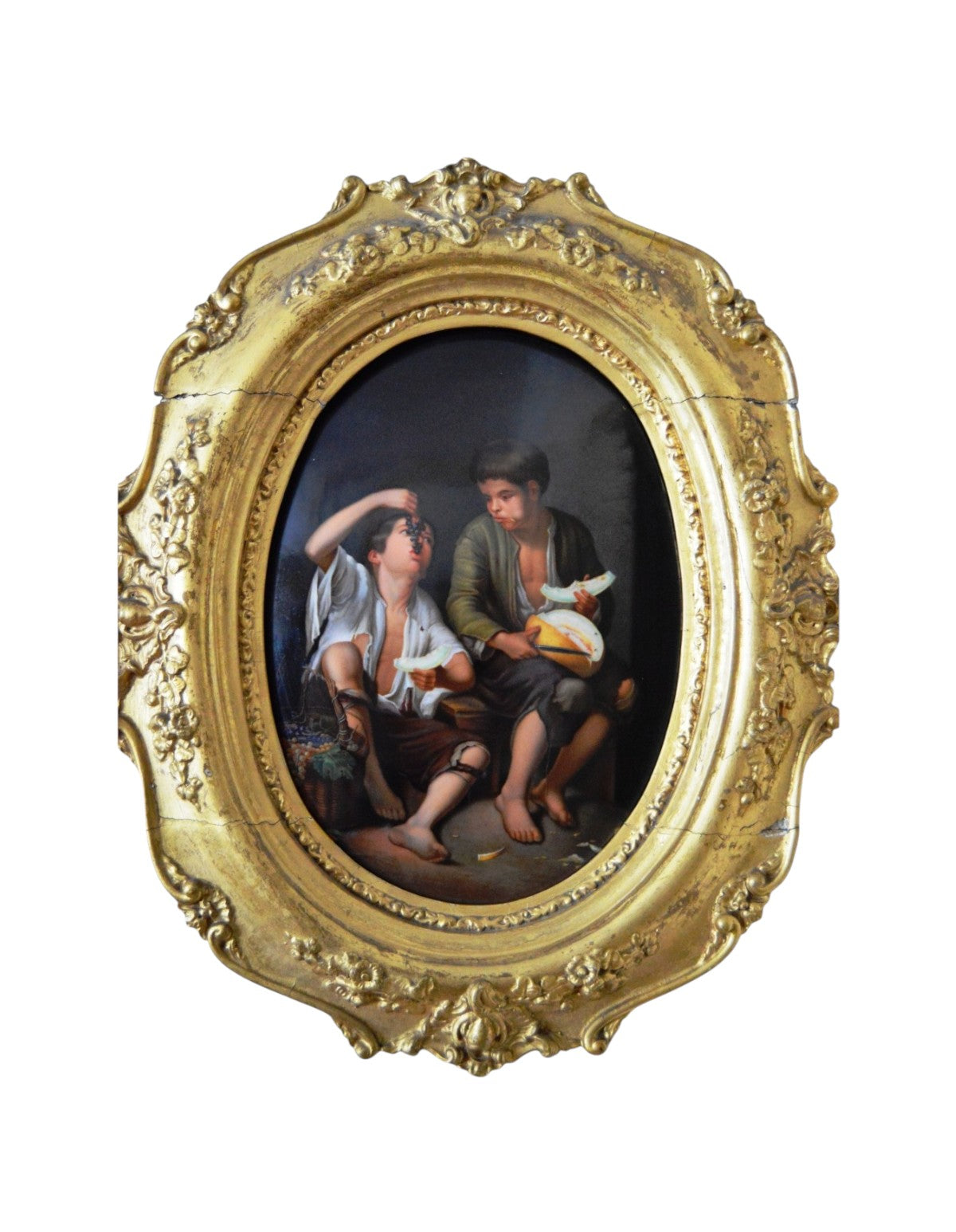 KPM / Meissen Porcelain Plaque — The Grape and Melon Eaters, 19th Century