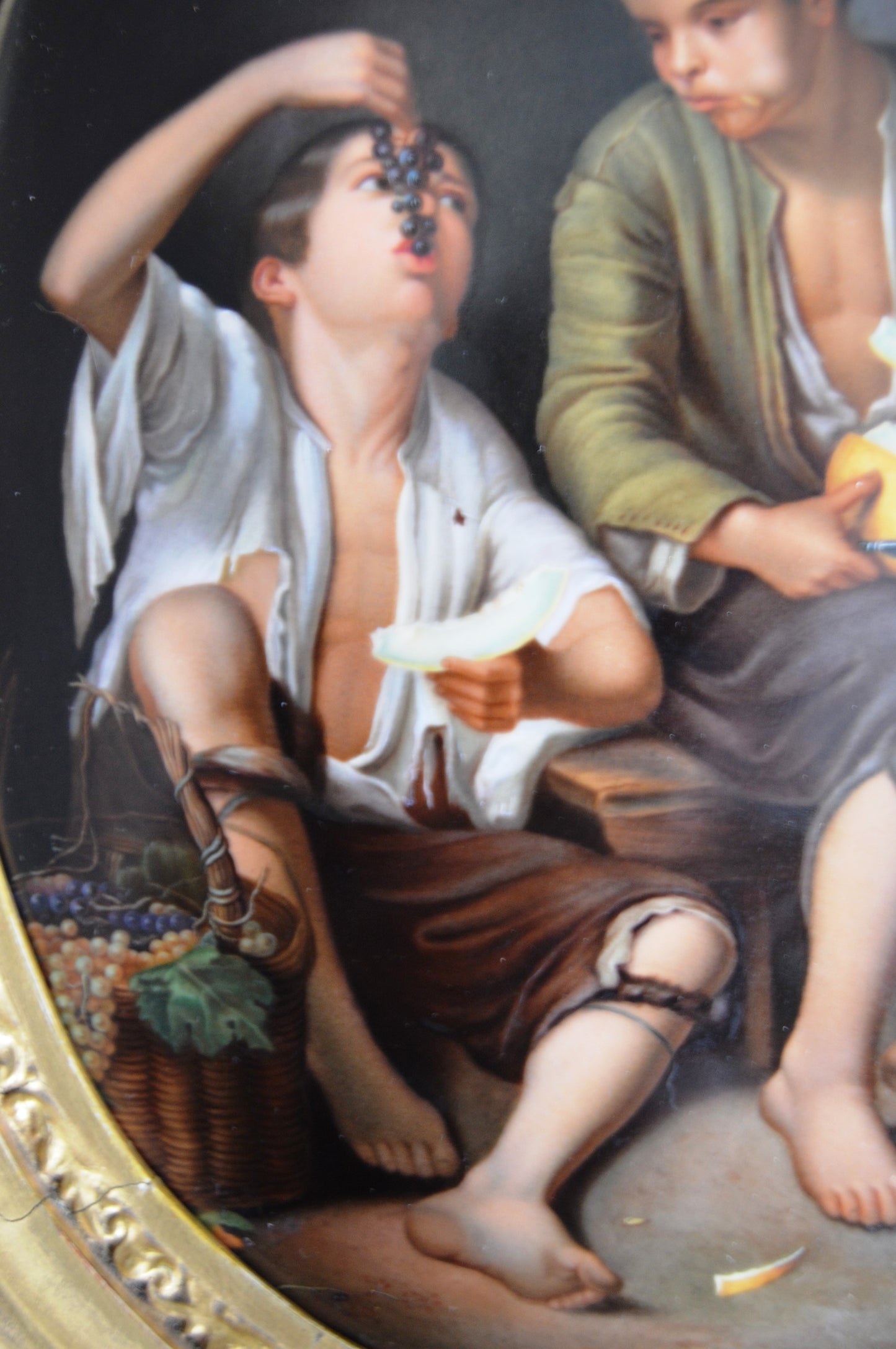 KPM / Meissen Porcelain Plaque — The Grape and Melon Eaters, 19th Century