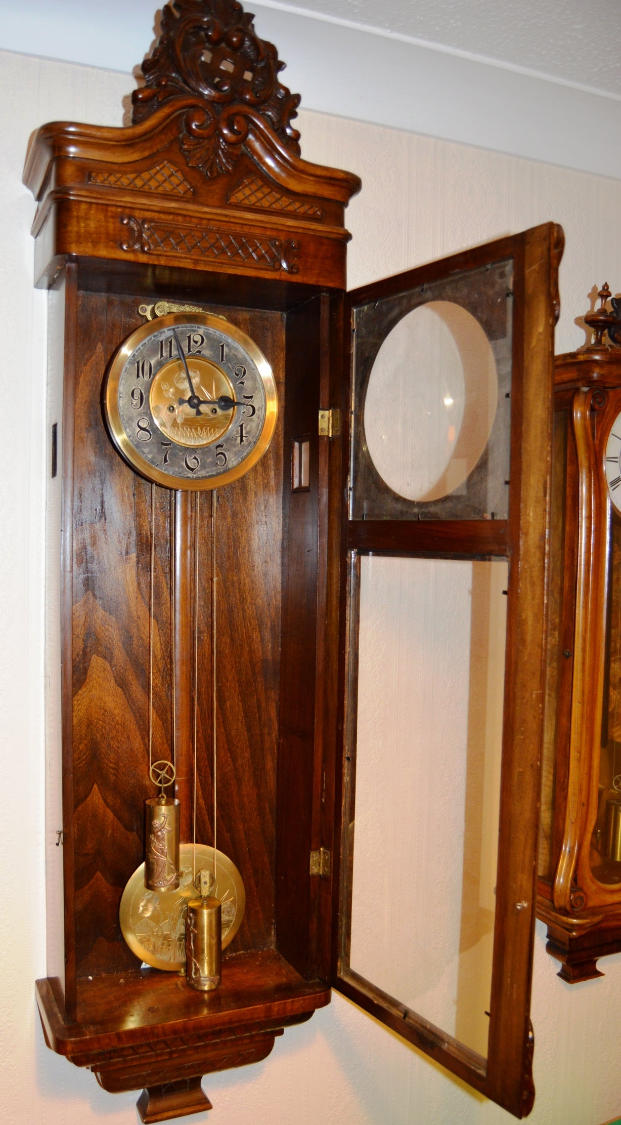 ANTIQUE ORIGINAL GUSTAV BECKER WALL CLOCK HUGE 143 CM VIENNA REGULATOR
