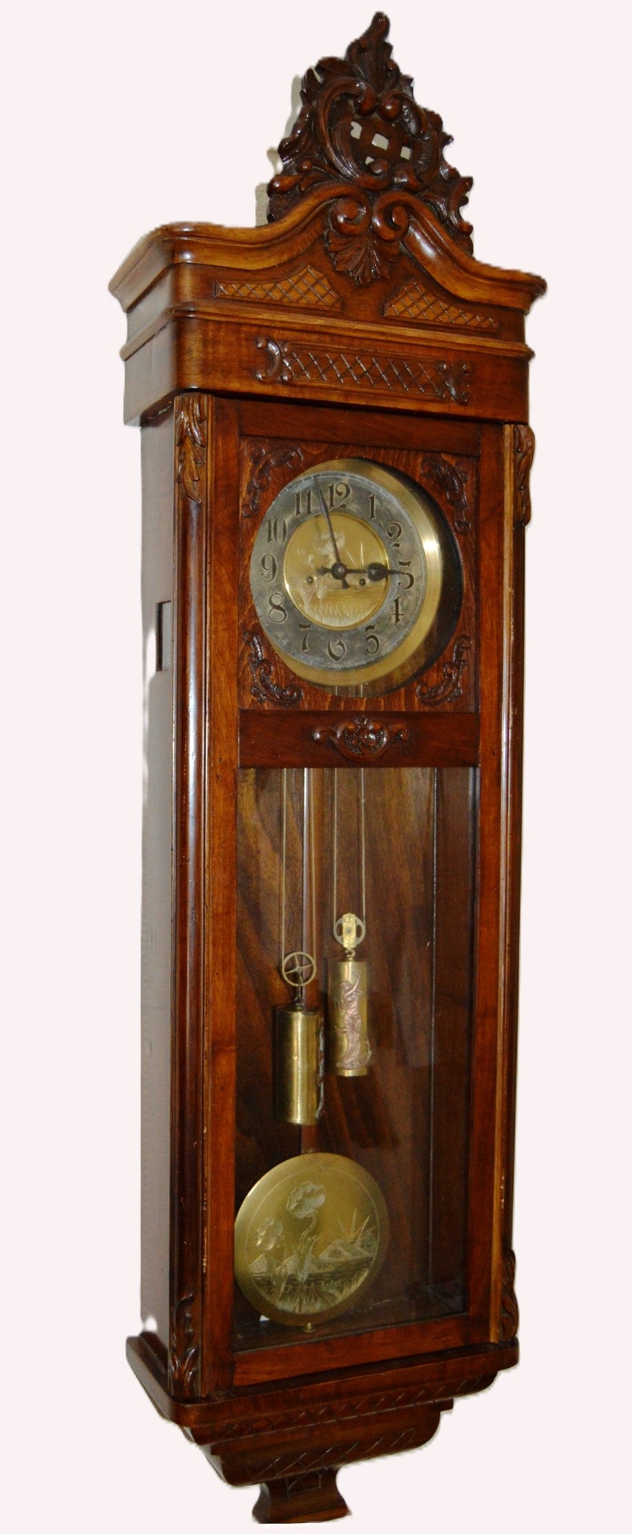 ANTIQUE ORIGINAL GUSTAV BECKER WALL CLOCK HUGE 143 CM VIENNA REGULATOR