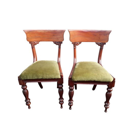 Antique William IV Mahogany Dining Chairs | English 19th Century Pair