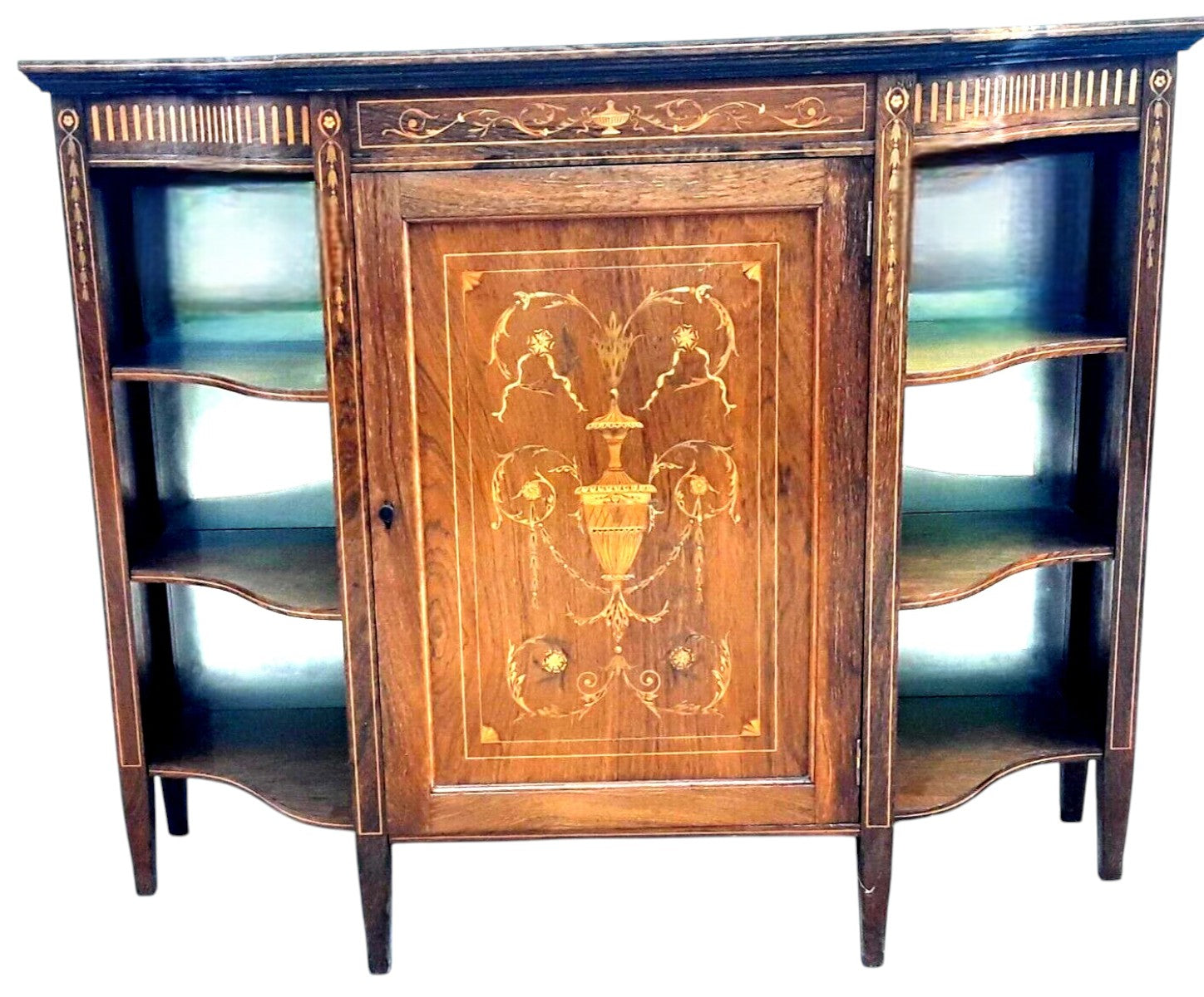 Luxury Edwardian rosewood sideboard with intricate inlay design