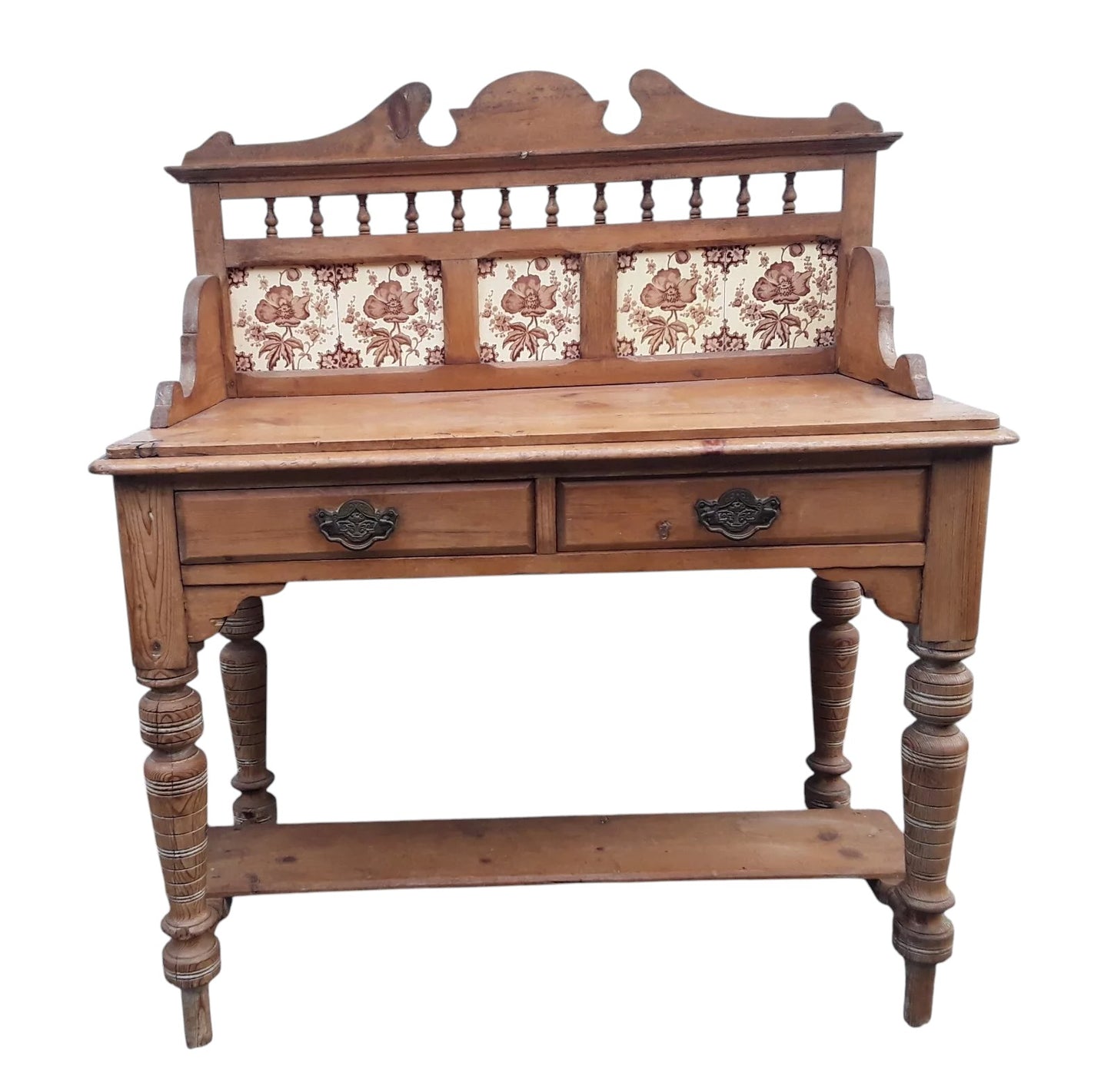 Victorian Washstand with Tiled Gallery – England, Late 19th Century