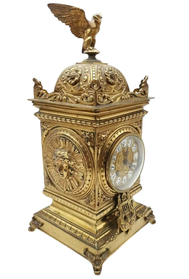 Japy Frères Gilt Brass Mantel Clock – French Louis XVI Style, Circa 1870