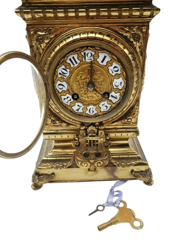 Japy Frères Gilt Brass Mantel Clock – French Louis XVI Style, Circa 1870