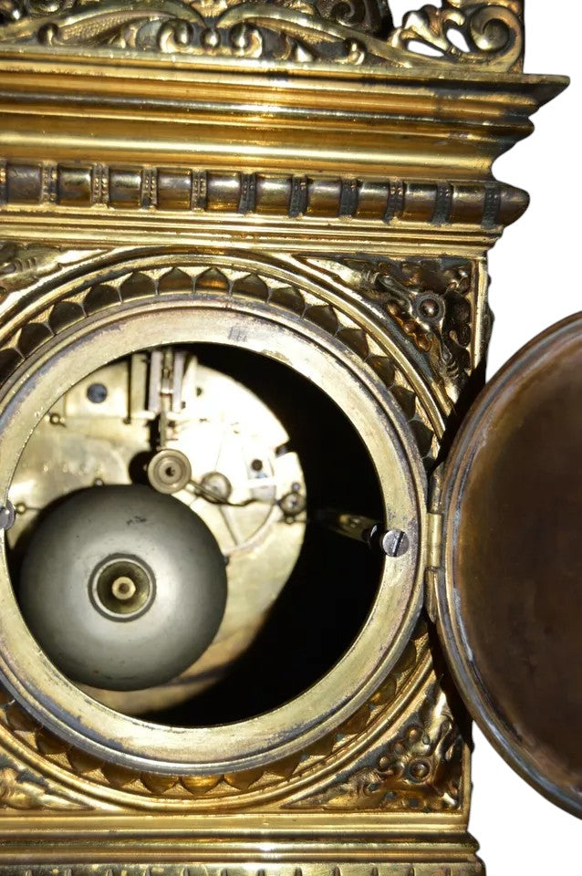 Japy Frères Gilt Brass Mantel Clock – French Louis XVI Style, Circa 1870