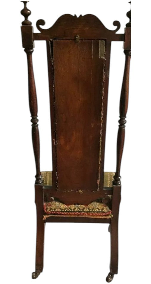 Victorian Oak Prayer Chairs – Exquisite Tapestry Upholstery (Pair, Circa 19th Century)