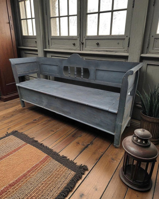 Early 20th Century Eastern European Farmhouse Bench