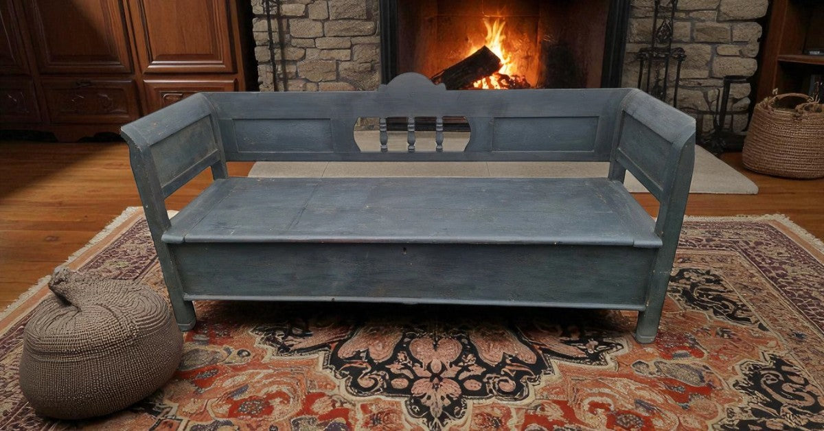 Early 20th Century Eastern European Farmhouse Bench