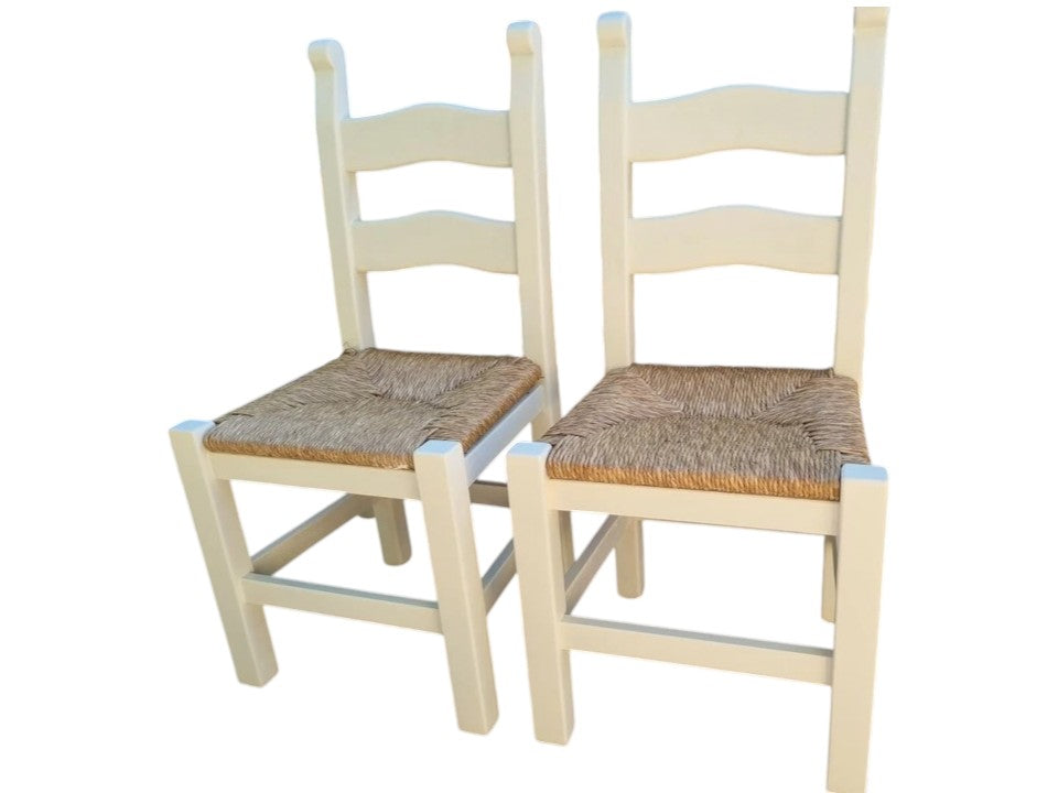 Rustic Farmhouse Pine Dining Table with Four Chairs – Antique Vintage Style
