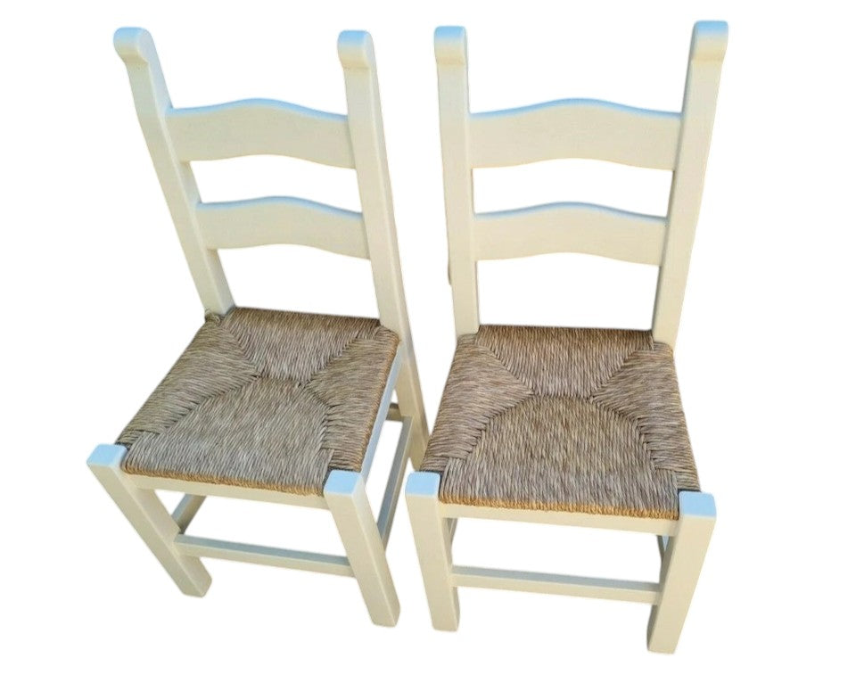 Rustic Farmhouse Pine Dining Table with Four Chairs – Antique Vintage Style