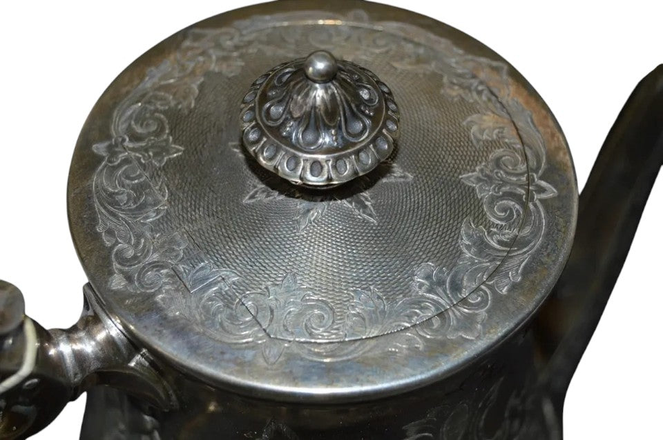 Victorian Solid Silver Engraved Coffee/Tea Pot & Milk Jug – Edward & John Barnard, London 1872