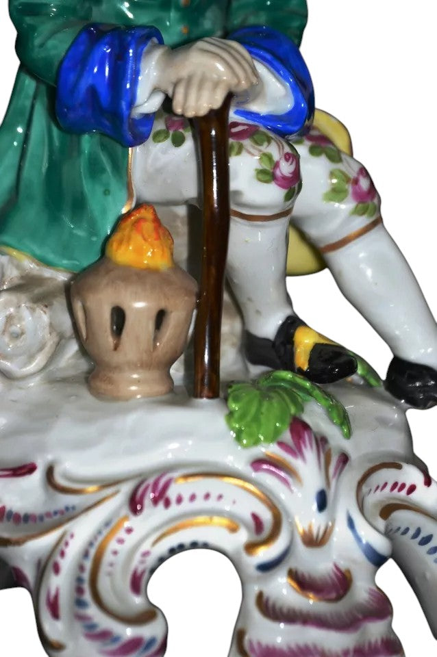 Dresden Porcelain Figure of a Hooded Traveller – 20th Century